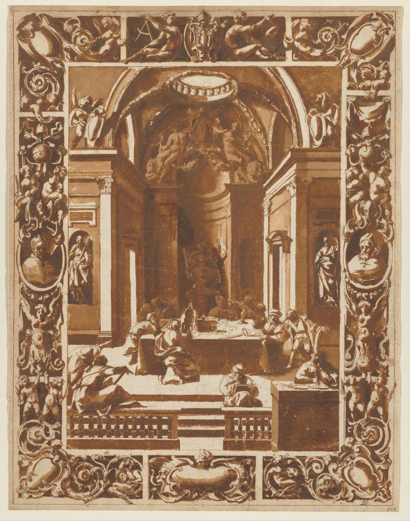 Detail of Architectural Conference, c. 1622 by Unknown