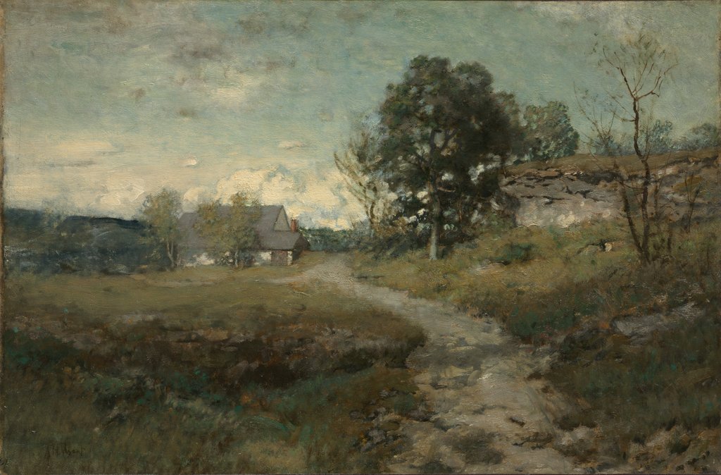 Detail of Arkville Landscape, 1880s by Alexander H. Wyant
