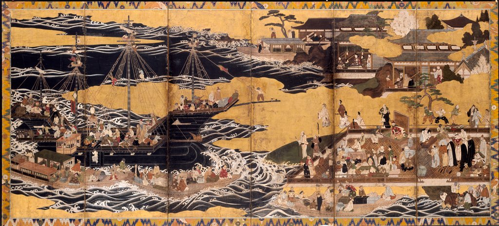 Detail of Arrival of the 'Southern Barbarians', c. 1600 by Unknown