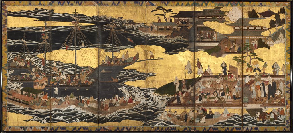 Detail of Arrival of the 'Southern Barbarians', c. 1600 by Unknown