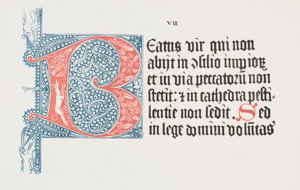 Detail of Art of the Lithograph: Psalter- Initial B, Plate VIII, 1818-1819 by Alois Senefelder