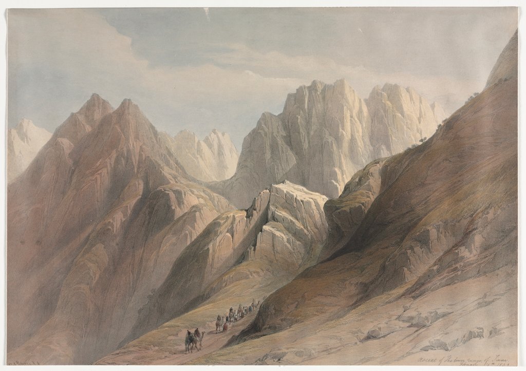 Detail of Ascent of the Lower Range of Sinai, 1839 by David Roberts