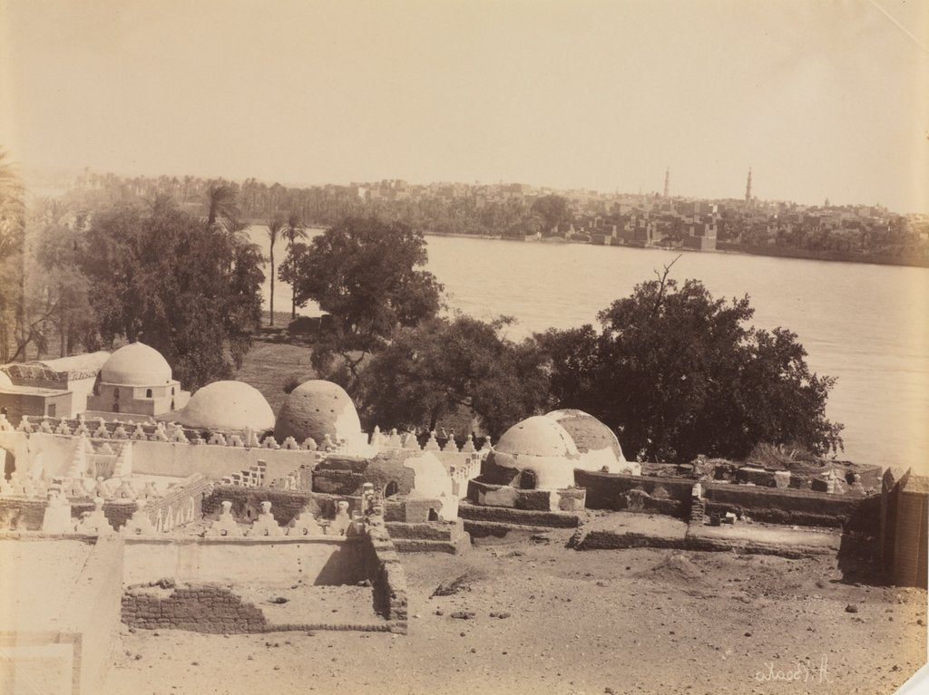 Detail of Asyut, View from the Mountain, c. 1870s -1880 by Antonio Beato