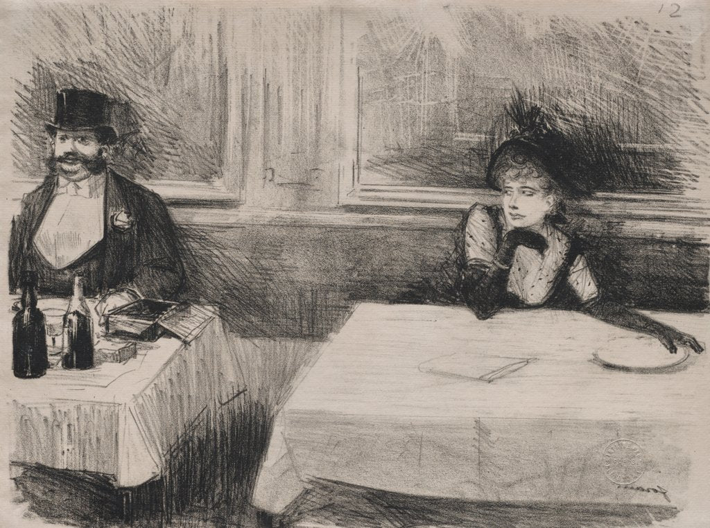 Detail of At the Restaurant by Jean Louis Forain