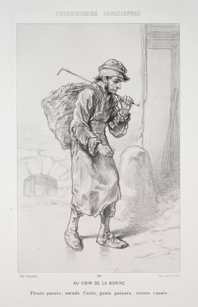 Detail of Au Coin de la Borne by Paul Gavarni