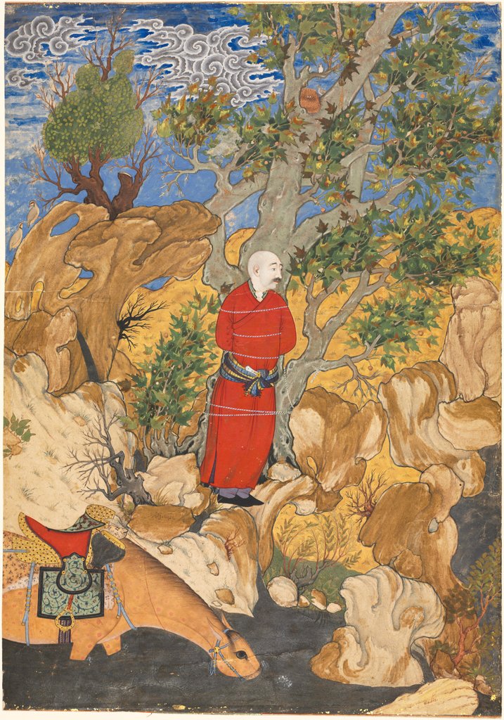Detail of Aulad Tied to a Plane Tree, from a Shahnama by Firdausi, 1575-1600 by Sadiqi Bek