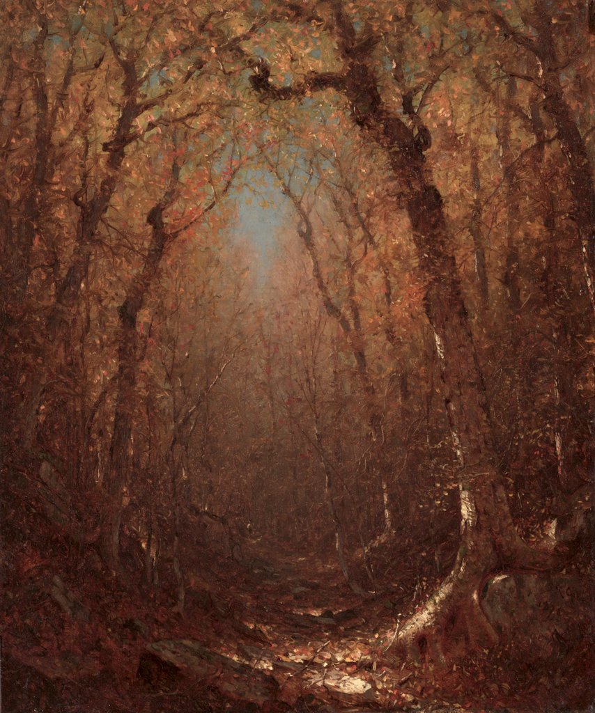 Detail of Autumn, a Wood Path, 1876 by Sanford Robinson Gifford
