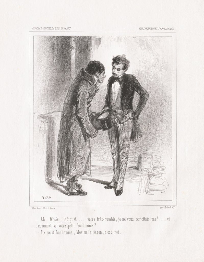 Detail of Baliverneries Parisiennes: Ah! Monsieu Radiguet, 1847 by Paul Gavarni