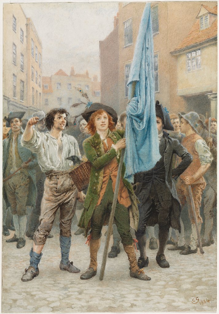 Detail of Barnaby Rudge Helping Lead the Gordon Riots, 1884 by Charles Green