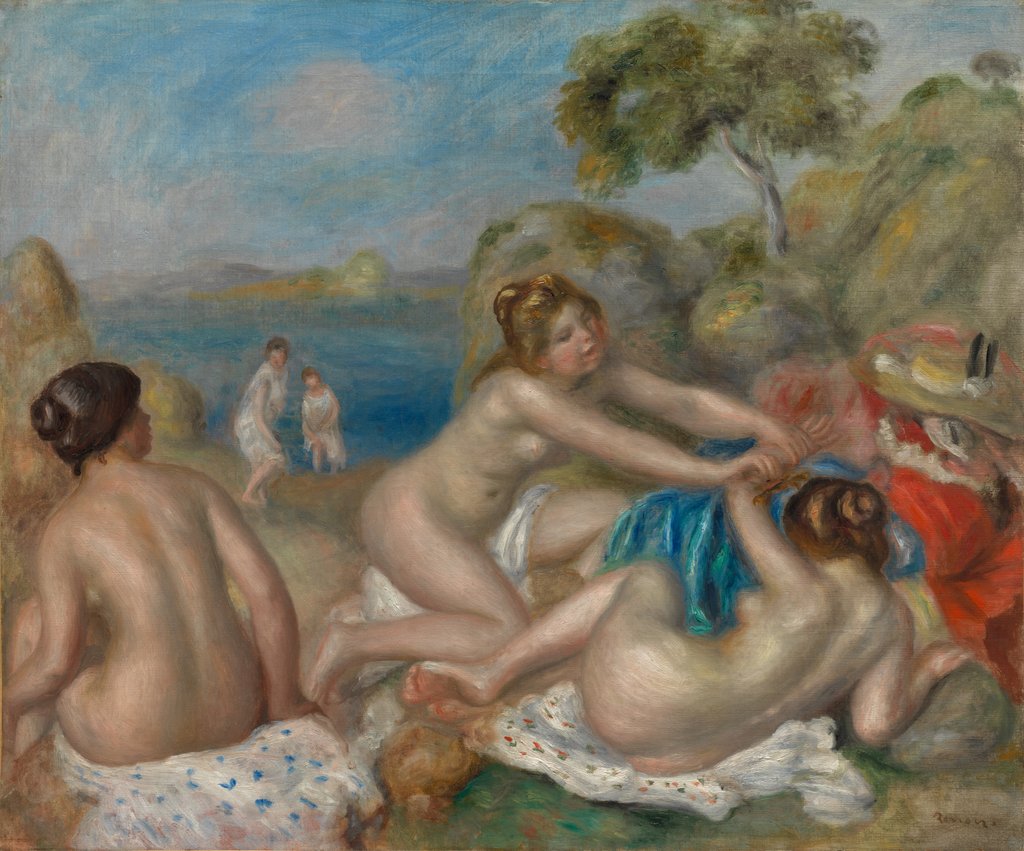 Detail of Bathers Playing with a Crab, c. 1897 by Pierre-Auguste Renoir