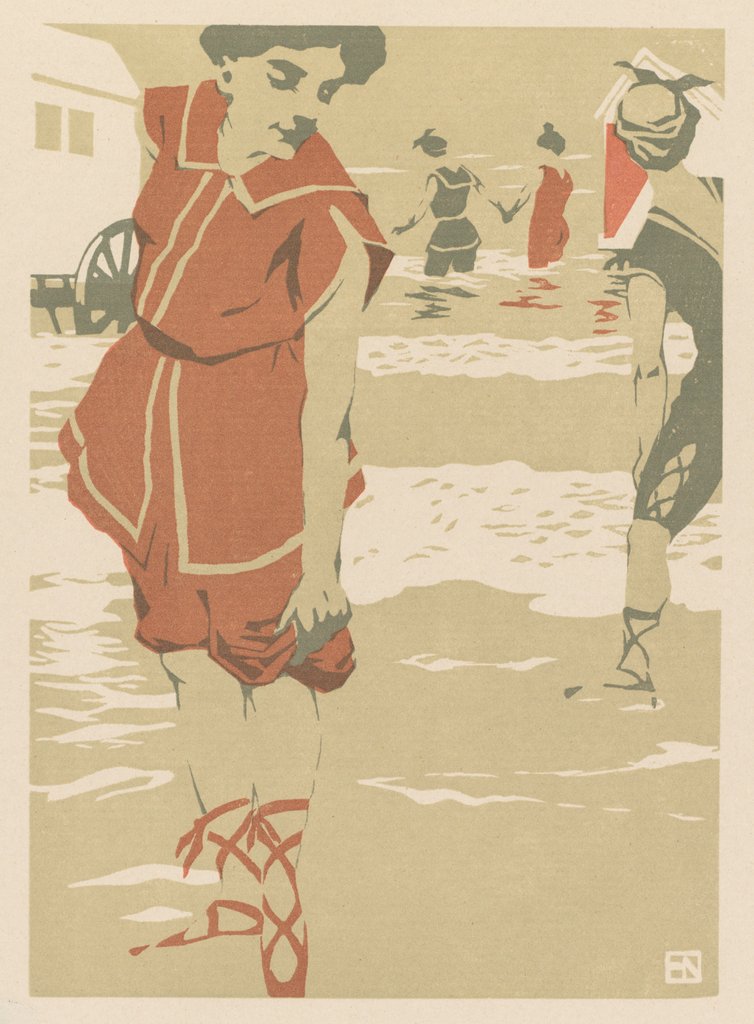 Detail of Bathers, c. 1900 by Hans von Newmann