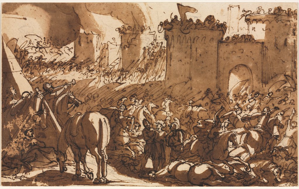 Detail of Battle Scene with a Fort by Antonio Tempesta