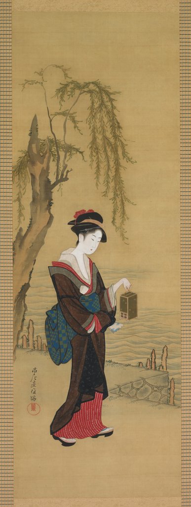 Detail of Beauty with Fireflies, early 1800s by Unknown