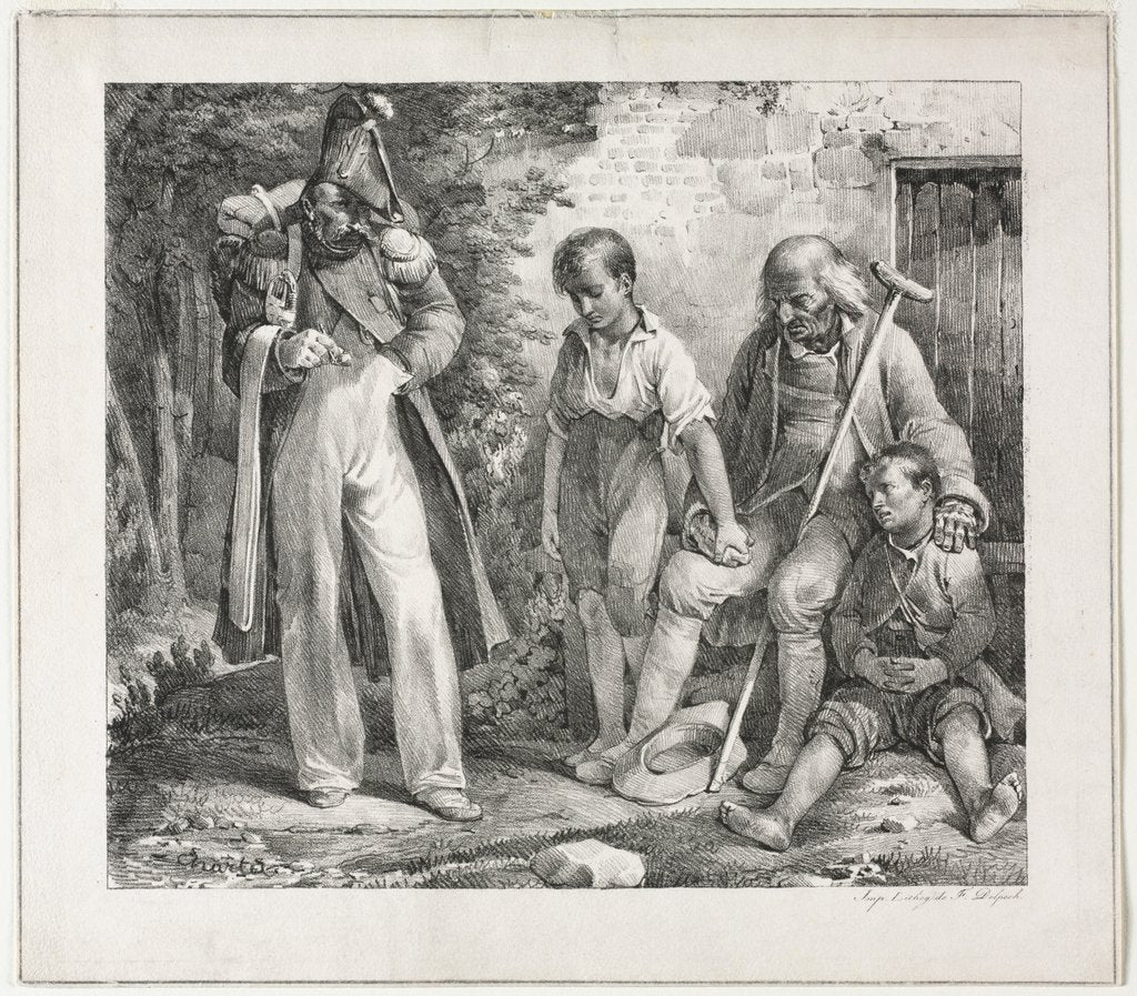 Detail of Begging for Alms, 1819 by Nicolas Toussaint Charlet