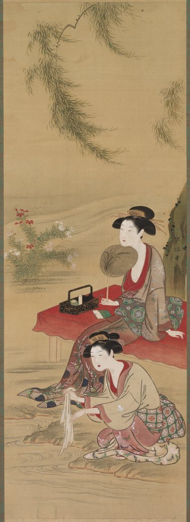 Detail of Beneath the Willow, after 1778 by Tsukioka Sessai