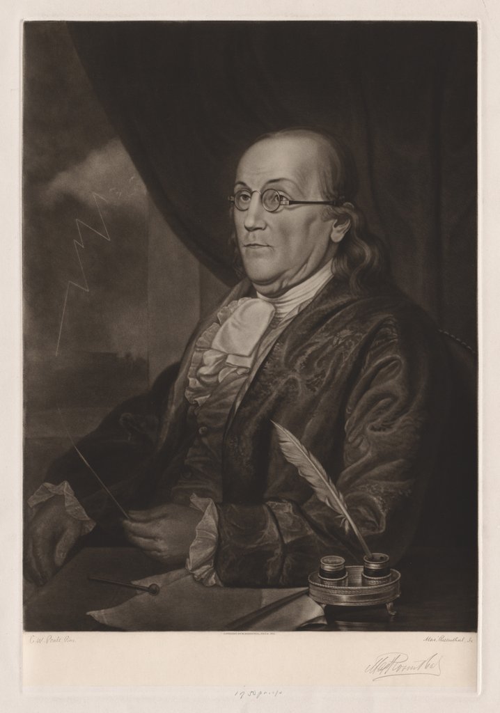 Detail of Benjamin Franklin, 1901 by Max Rosenthal