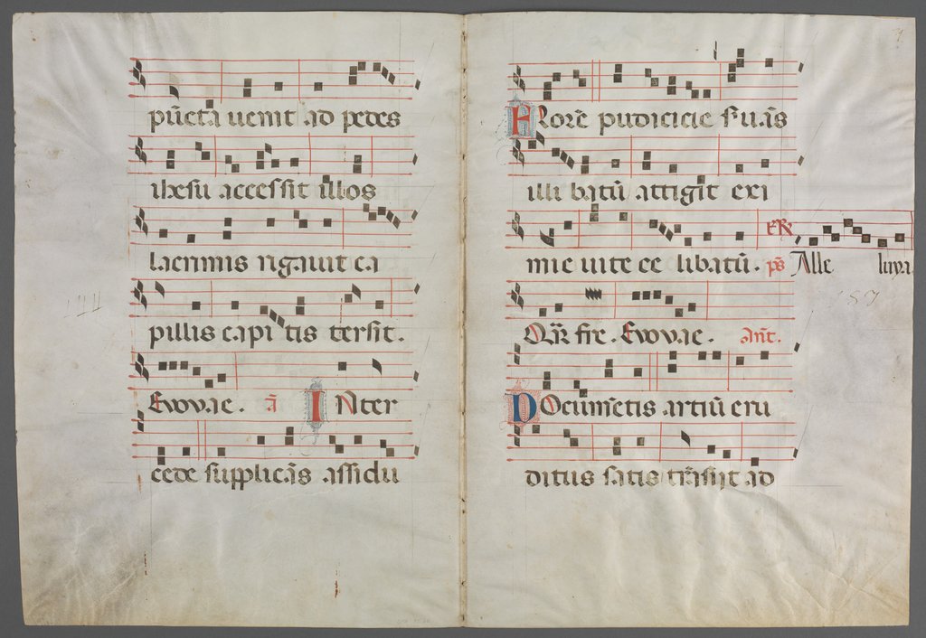 Detail of Bifolium from an Antiphonary: Music, c. 1320-1340 by Primo Miniatore di San Domenico