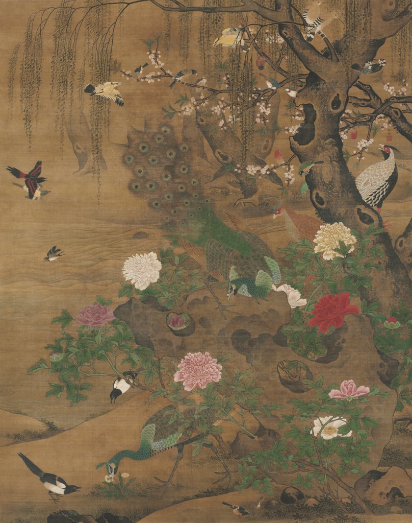 Detail of Birds Gather under the Spring Willow, late 1400s-early 1500 by Yin Hong