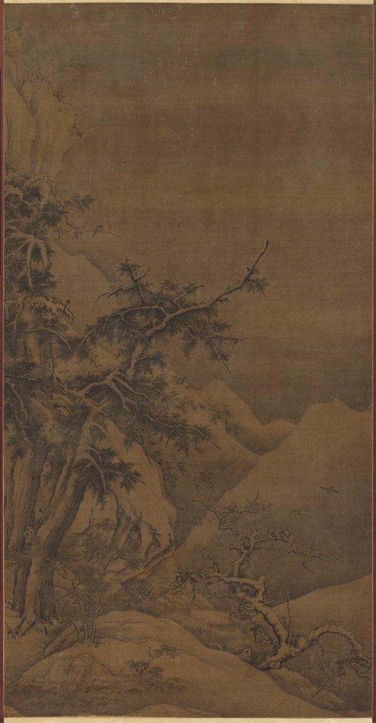 Detail of Birds in a Grove in a Mountainous Winter Landscape, 1100s by Gao Tao (possibly)