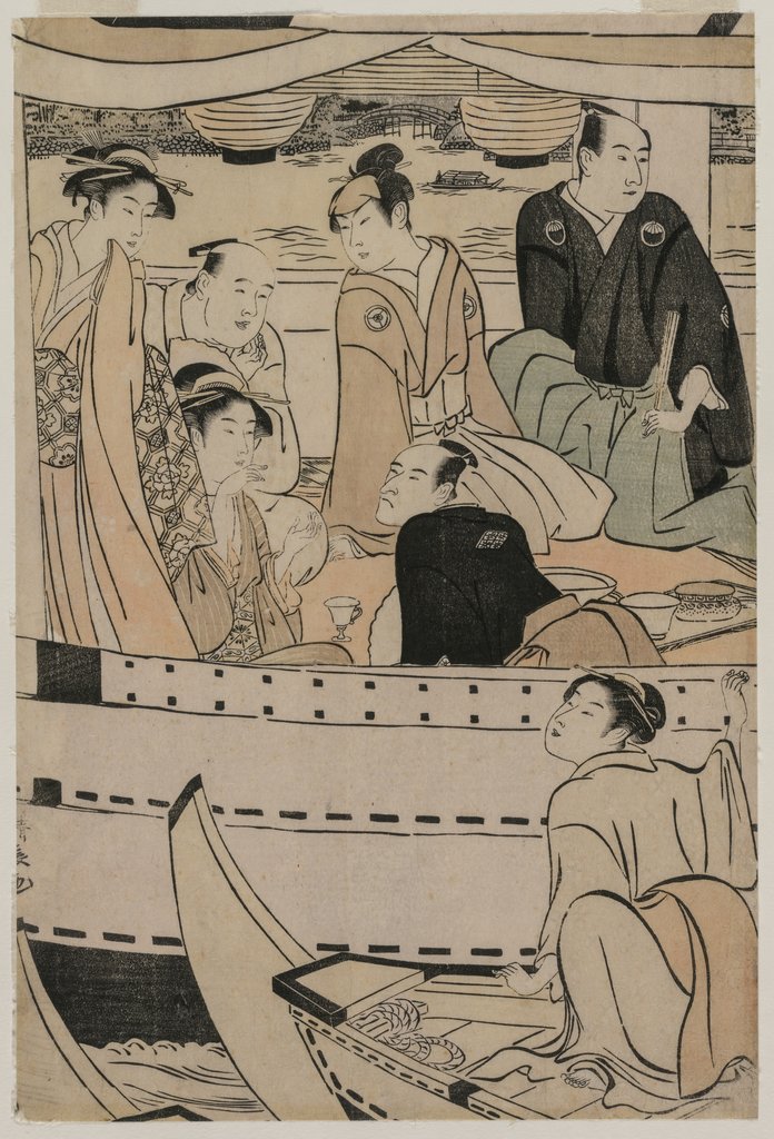 Detail of Boating Party on the Sumida River, 1789 by Torii Kiyonaga