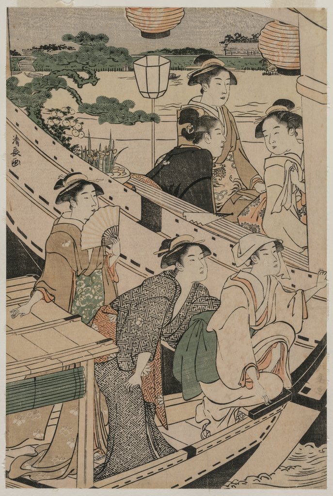 Detail of Boating Party on the Sumida River, 1789 by Torii Kiyonaga