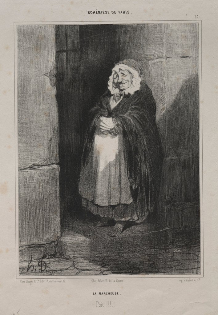 Detail of Bohemians of Paris, plate 15: The Pedestrain, 1841 by Honoré Daumier