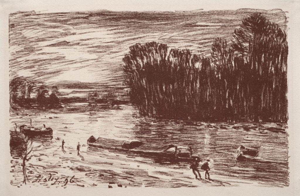 Detail of Bords du Loing, près Saint-Mammès, 1896 by Alfred Sisley