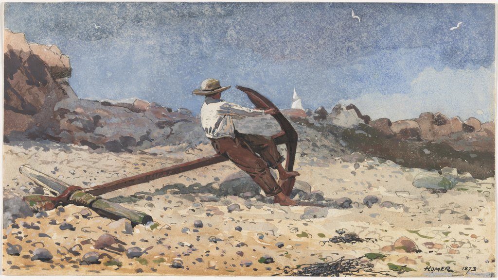 Detail of Boy with Anchor, 1873 by Winslow Homer