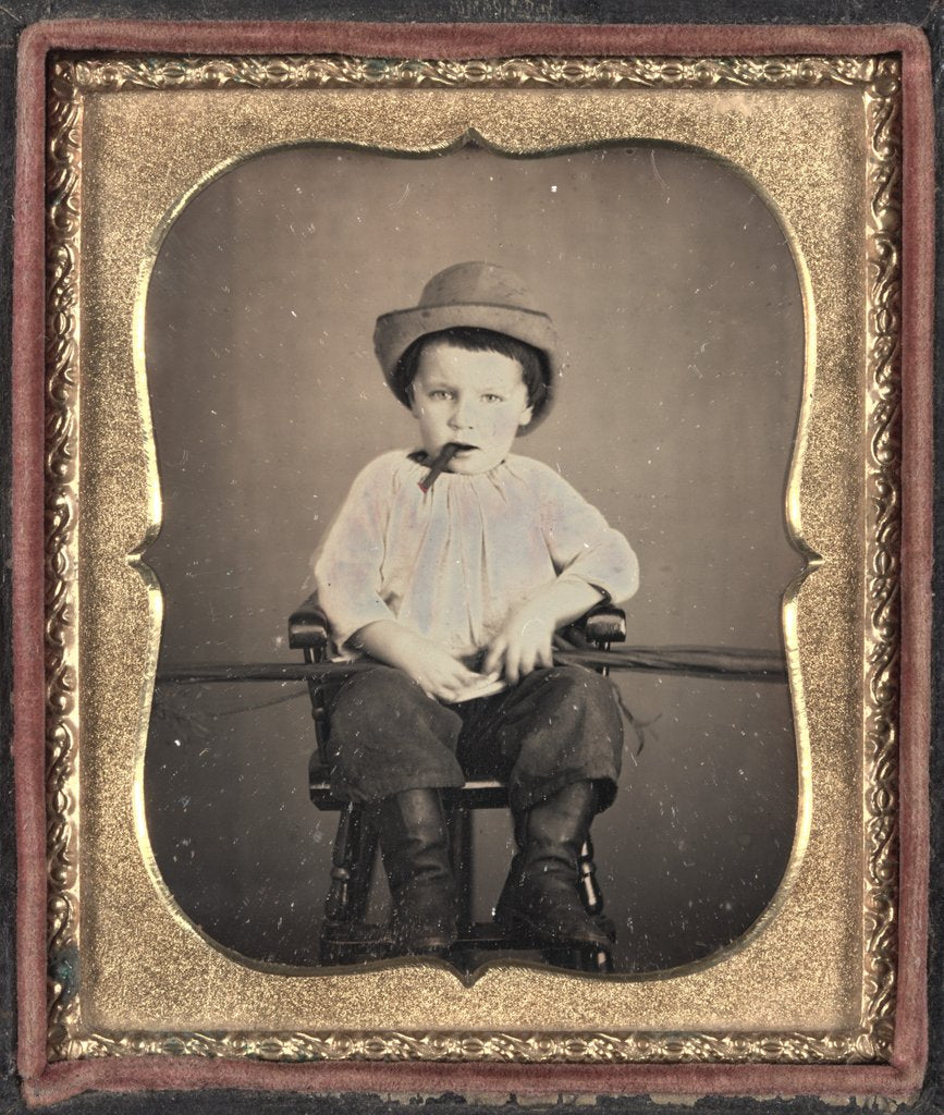 Detail of Boy with Cigar, c.1855 by Unidentified Photographer
