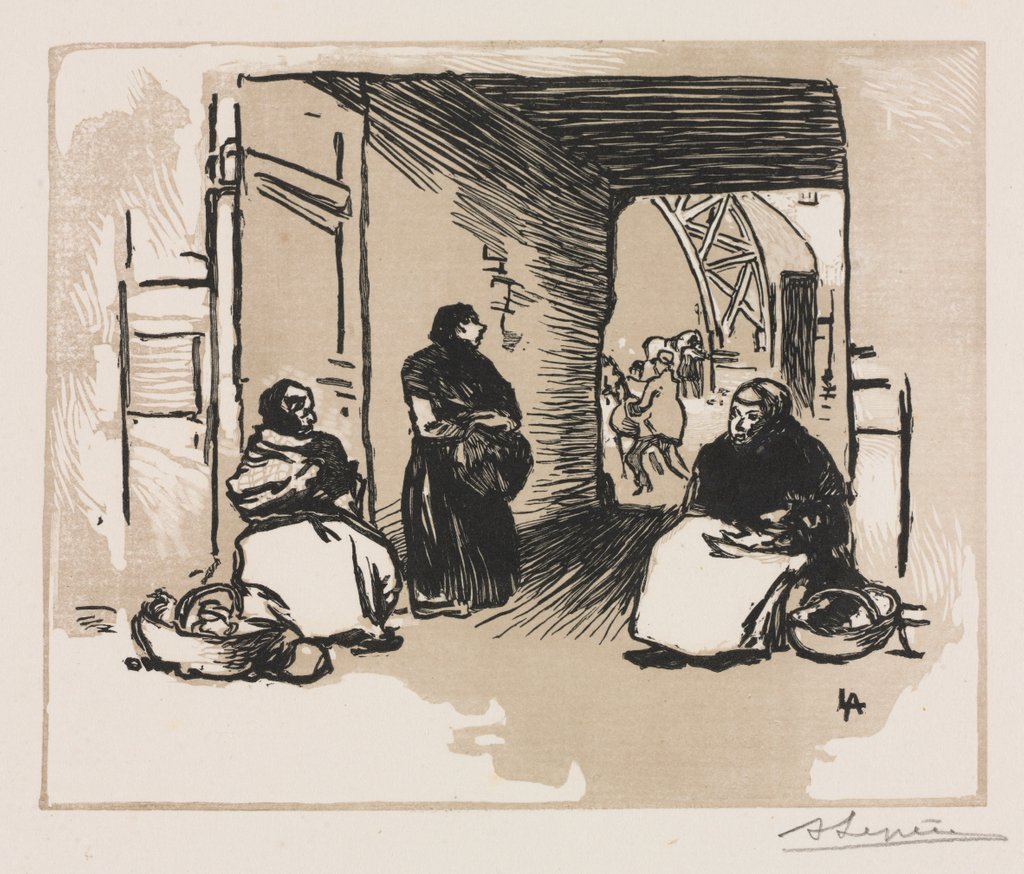 Detail of Bread-Sellers, 1889 by Auguste Louis Lepère; Ed. Sagot Editeur/Paris