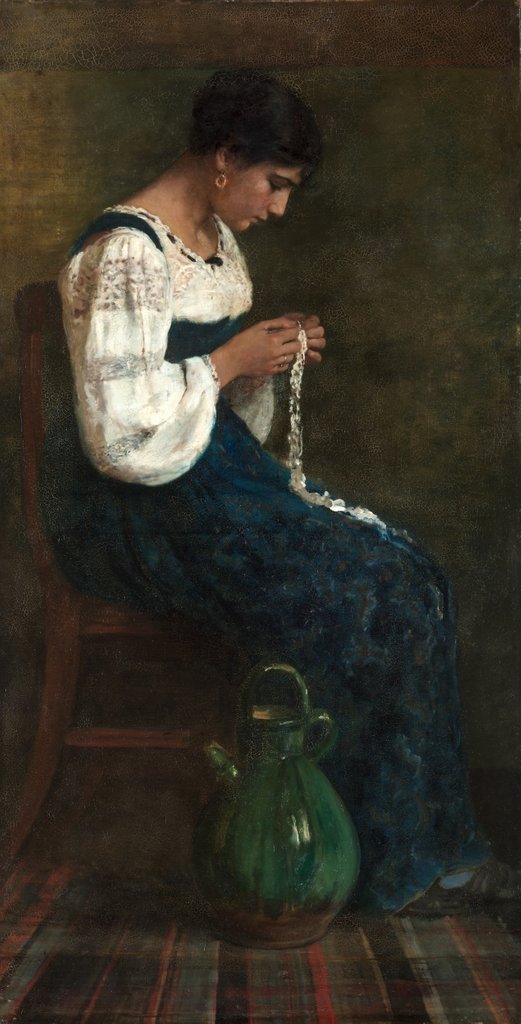 Detail of Capri Lace Maker, 1884 by George B. Butler