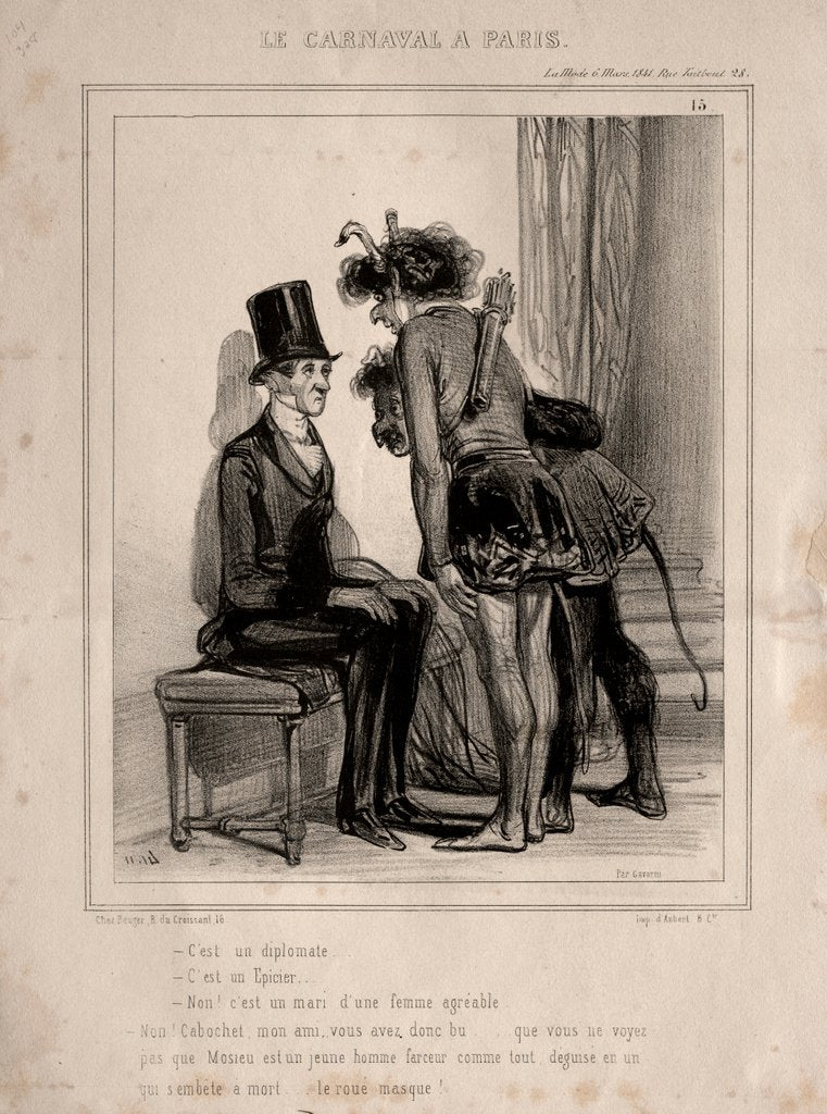 Detail of Carnaval, 1841 by Paul Gavarni