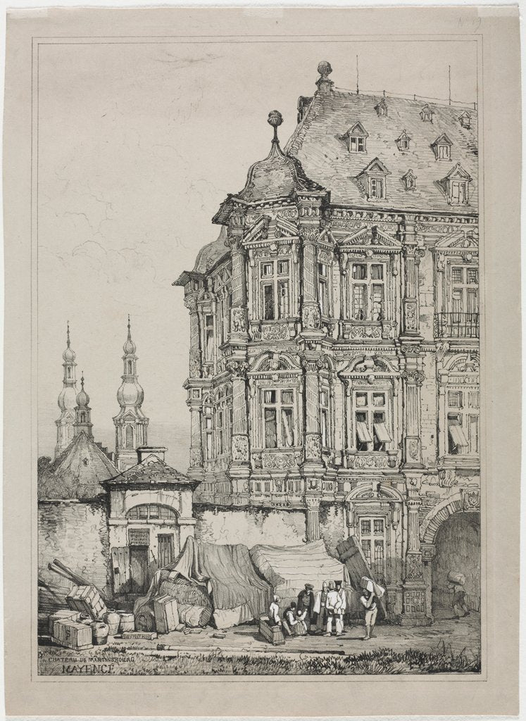 Detail of Castle of Martinsburg, Mainz, Germany, 1833 by Samuel Prout