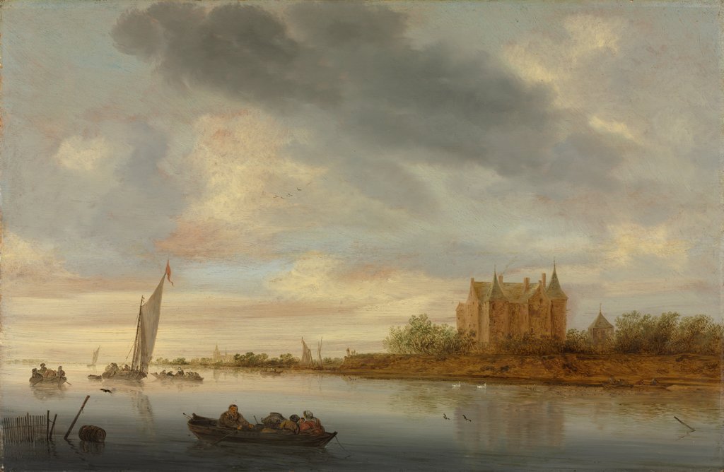 Detail of Castle on a River, 1644 by Salomon van Ruysdael