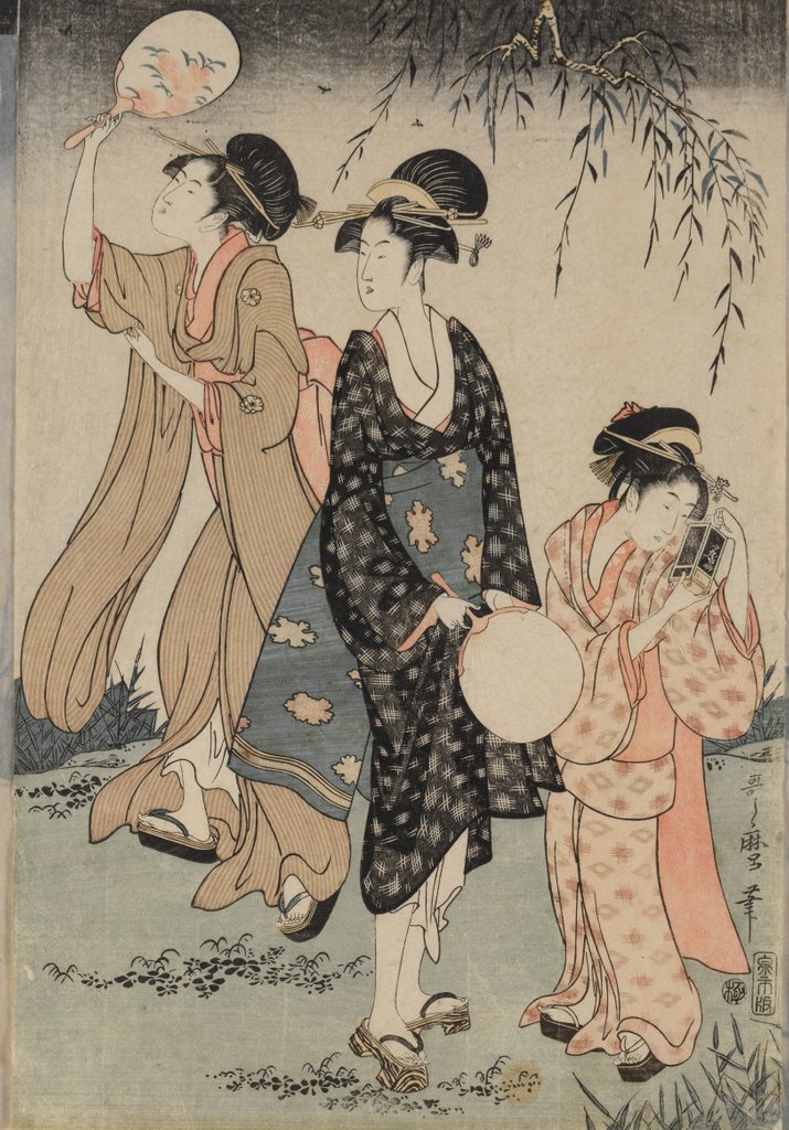 Detail of Catching Fireflies Beneath a Willow Tree, c. 1796-1797 by Kitagawa Utamaro