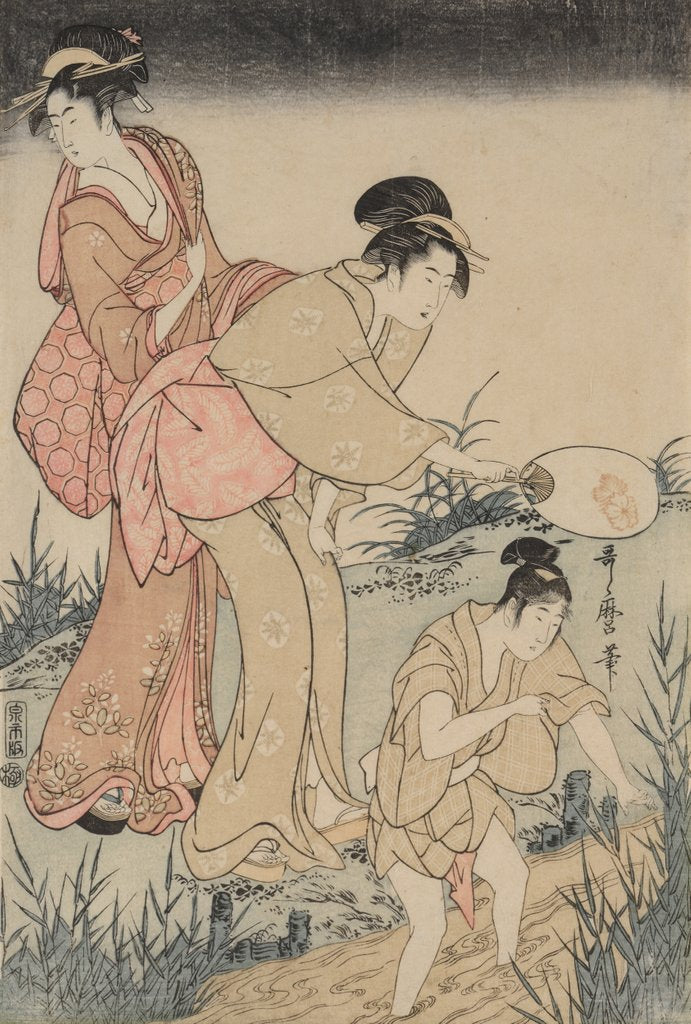 Detail of Catching Fireflies Beneath a Willow Tree, c. 1796-1797 by Kitagawa Utamaro