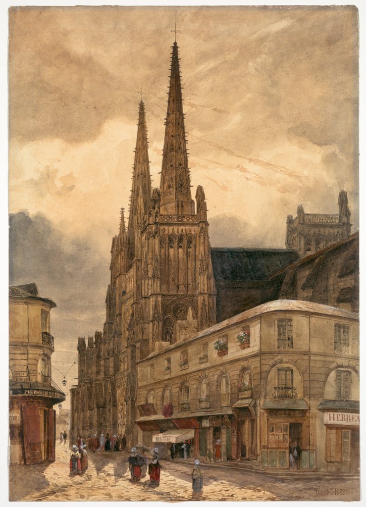 Detail of Cathédrale Sainte-André de Bordeaux, 1832 by Adrien Dauzats