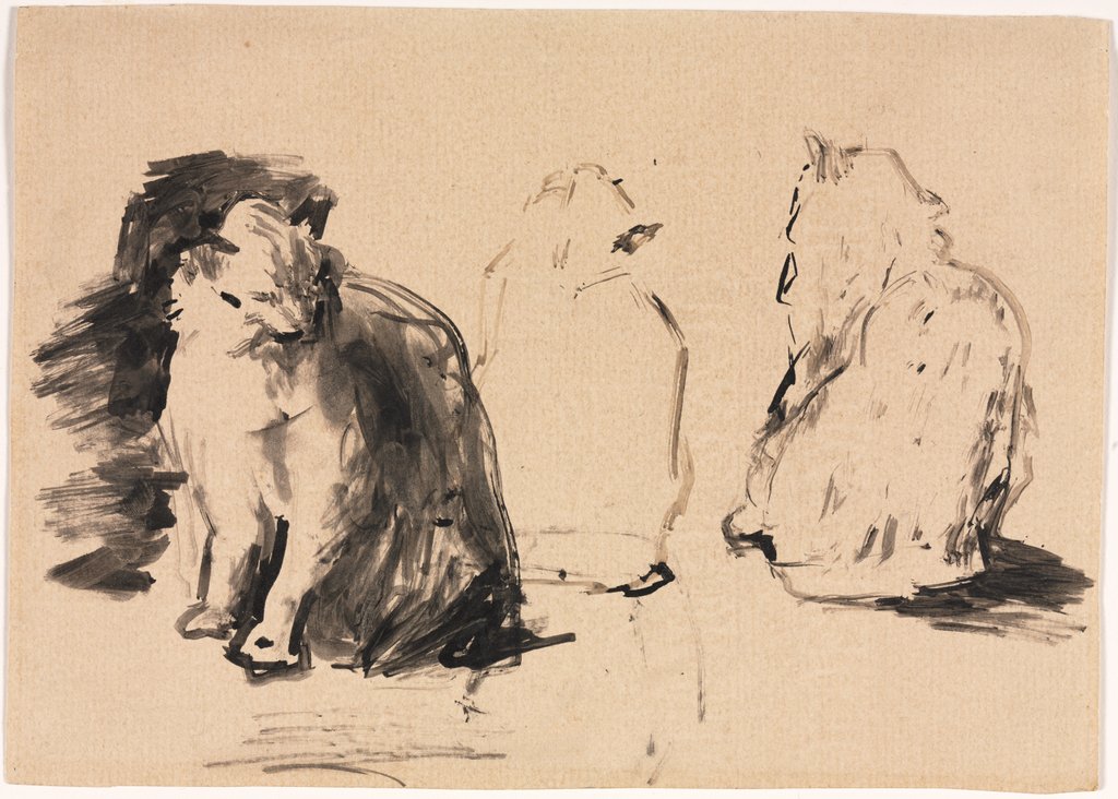 Detail of Cats by Théodule Ribot