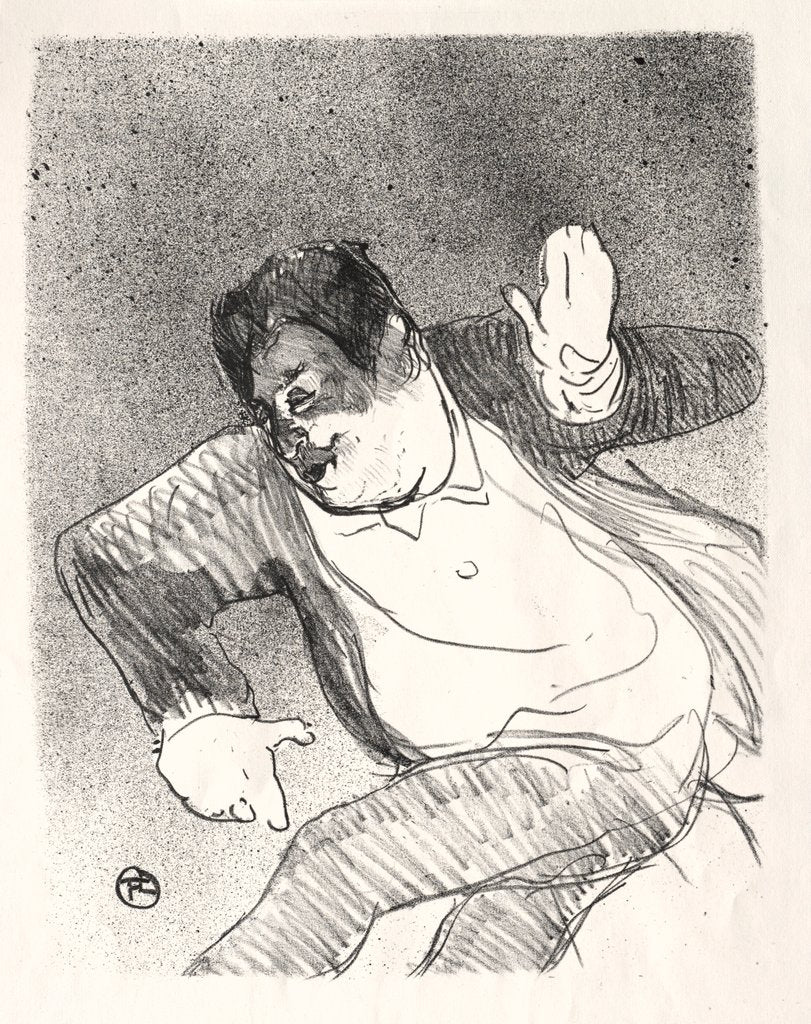 Detail of Caudieux, 1893 by Henri de Toulouse-Lautrec