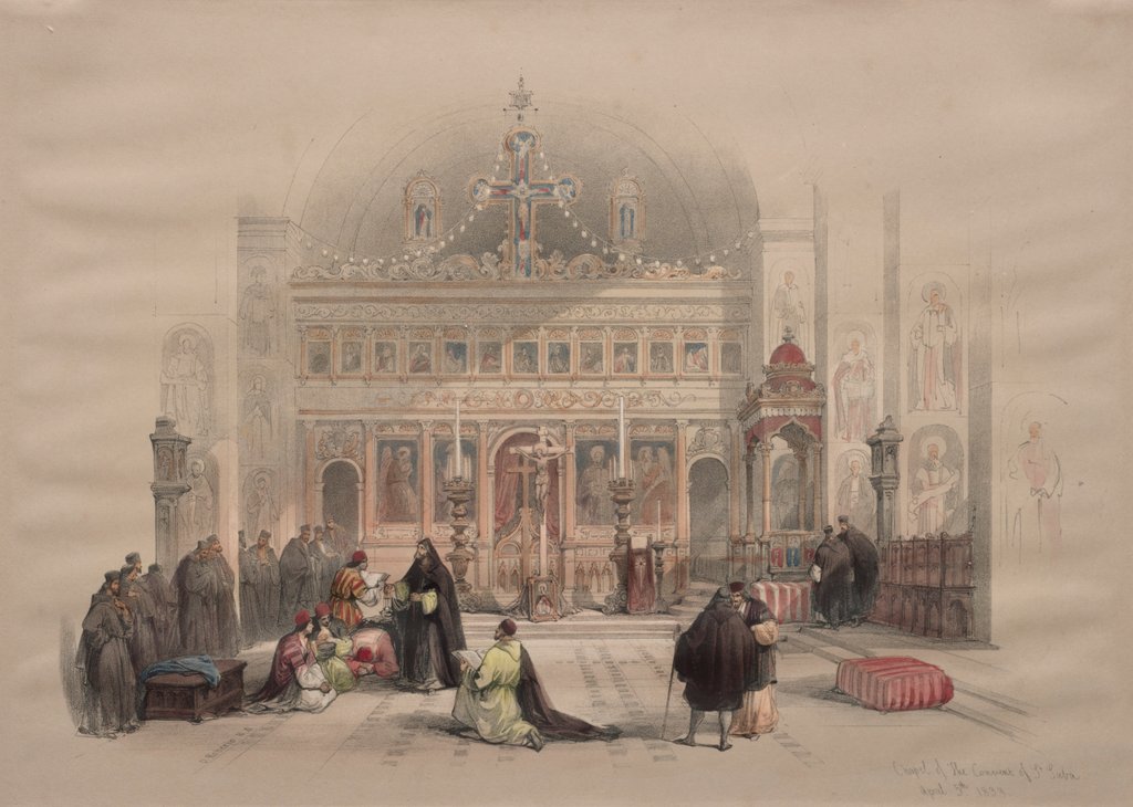 Detail of Chapel of the Convent of St. Saba, 1839 by David Roberts