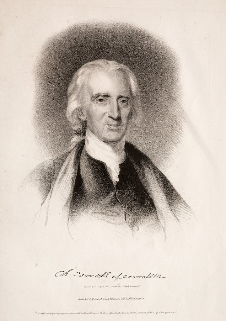 Detail of Charles Carroll of Carrollton, Maryland, 1832 by Albert Newsam