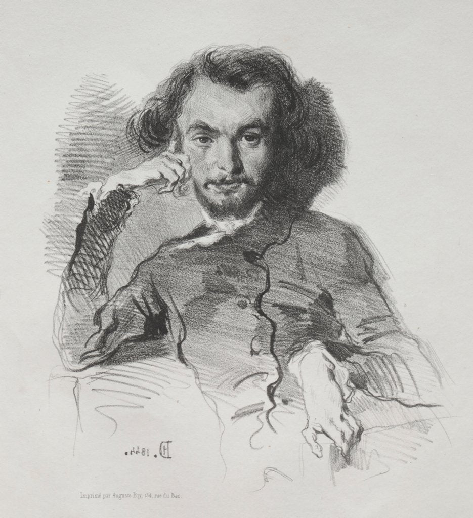 Detail of Charles Pierre Baudelaire, 1844 by Émile Isidore Deroy