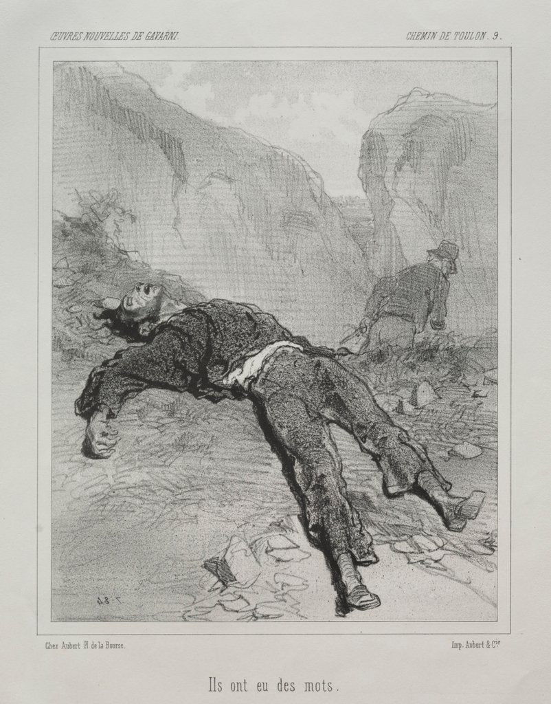Detail of Chemin de Toulon by Paul Gavarni