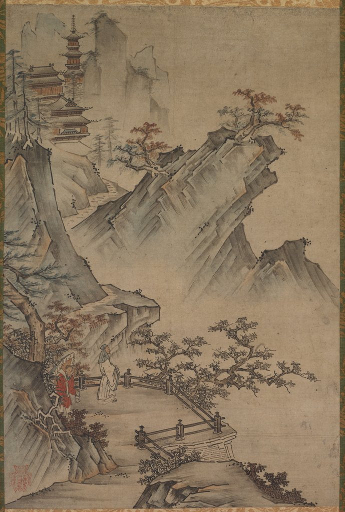 Detail of Chinese Literatus Viewing a Valley, possibly mid- to late 1500s-1600s by Unknown
