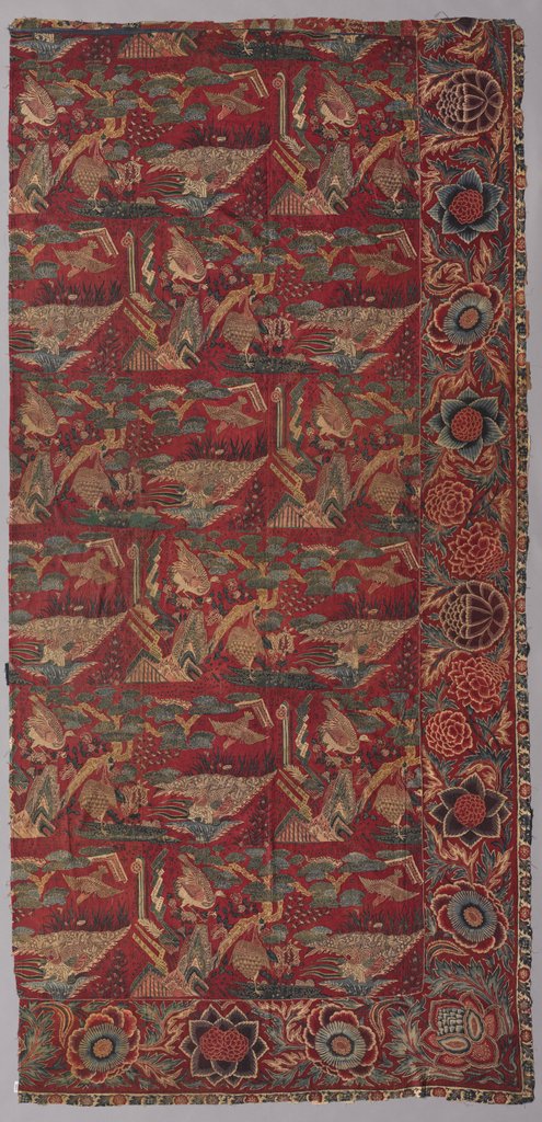 Detail of Chintz Bed Cover or Hanging with a Japanese-Inspired Pattern, Right Half, first half 1700s by Unknown