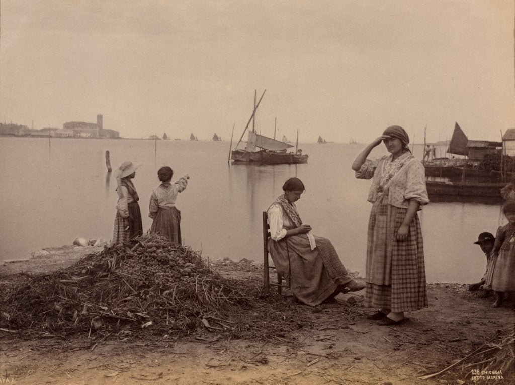 Detail of Chioggia, Under the Marina, c. 1870 by Carlo Naya