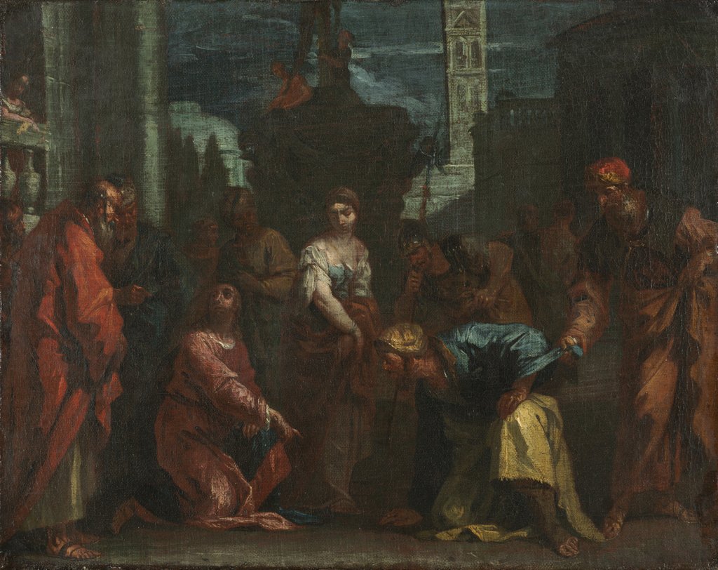 Detail of Christ and the Woman Taken in Adultery, mid 1700s by Sebastiano Ricci (follower of)