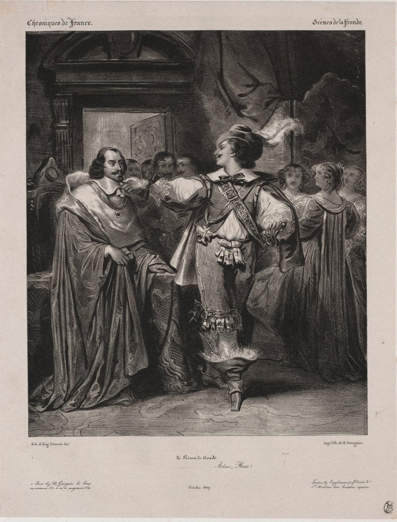 Detail of Chronicles of France: Scene of the Fronde - The Prince of Condé, 1829 by Eugène François Marie Joseph Devéria; Achille Devéria