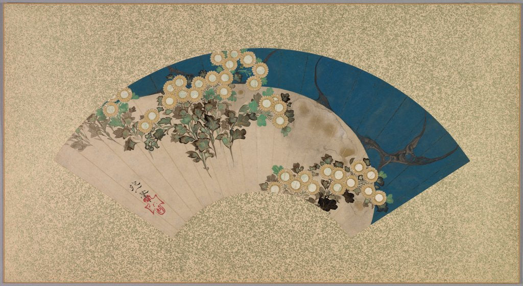 Detail of Chrysanthemums by the Water, 1761-1828 by Sakai Hoitsu