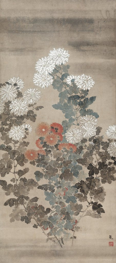 Detail of Chrysanthemums, mid 1600s by Kitagawa S?setsu
